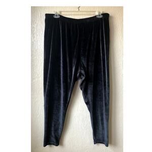 Lane Bryant Designs Women's Skinny Pants Black Velvet Velour High Rise 26/28